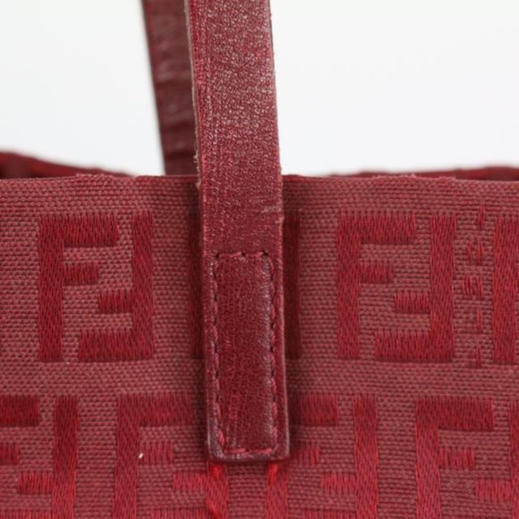 Fendi Burgundy Monogram FF Zucca Roll Tote Shopper Bag 112f15 - Picture 10 of 12